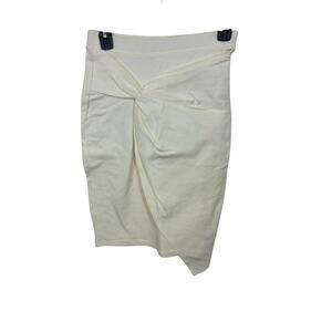 Iris White Ruched Bodycon Skirt Minimalist Chic Medium Preppy Minimalist Office